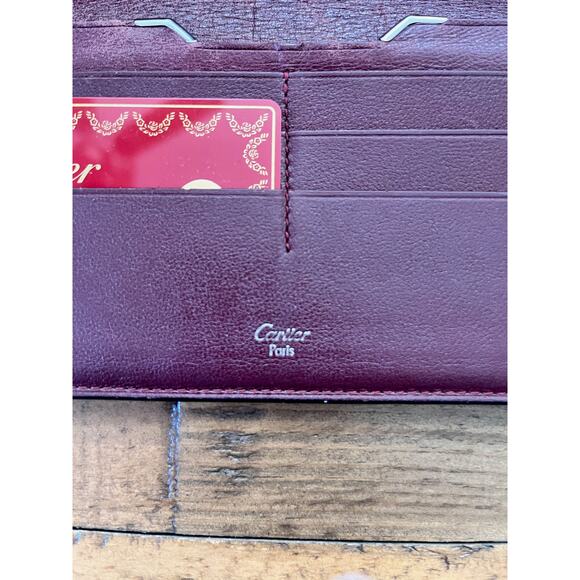 CARTIER Long wallet Cabochon Bordeaux Leather With Authenticity Card - Picture 4 of 9